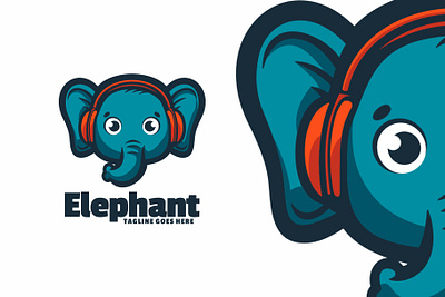 Elephant animal branding cute mascot design graphic design illustration logo vector