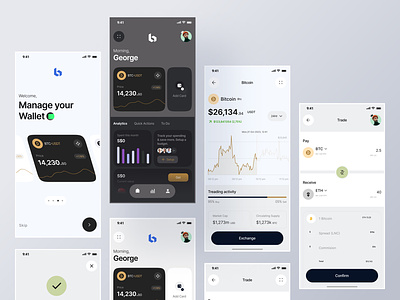 Finance management app v3 banking bitcoin blockchain crypto exchange crypto trading defi eth fintech fintech ui interface investment layout minimal mobile ui solana trending typography ui ux visual