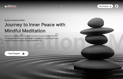 ZenSoul - Meditation Website app branding design graphic design hero section illustration landing page logo medical meditech typography ui ux vector