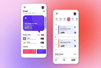 Project Manager app branding design project management ui ux