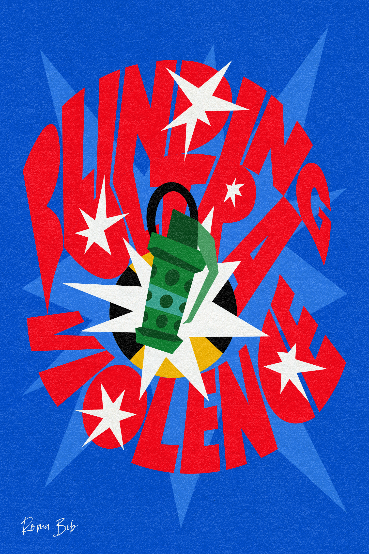 Blinding Ultra Violence abstract art digital art geometric illustration poster print typography vector