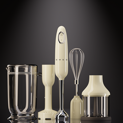 Smeg 50's style hand blender - Topology practice 3d 3d render blender design