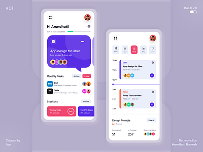 The Designer's Planner app build dashboard design designdrug figma interface light mode minimal mobile mobile app mockup planner project project planner recreate schedule team ui user interface