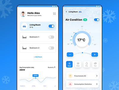 AC’s physical remote function into a digital app ui