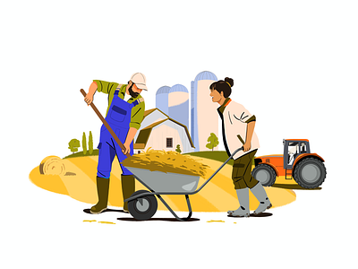 Wawanesa Insurance agriculture cereals character culture design fagostudio farm farmer field graphic design illustration people texture tractor wheelbarrow