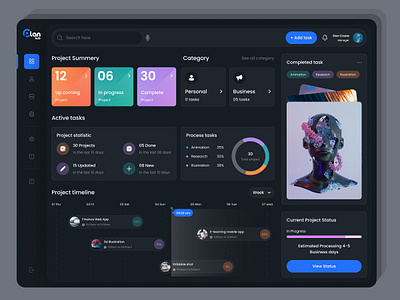 Planhub - Project management Dashboard by Mayursinh Jadeja for Redlio ...