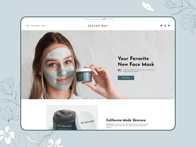 Malibu Mud - Beauty Product Website Design beauty landing page design beauty product website beauty products e store beauty web ui clean and minimal ui design cosmetic website cosmetics landing page figma web design online cosmetic store skincare landing page uiux design