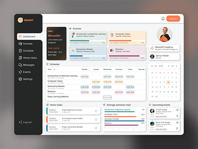 Dashboard for a student adobe illustrator dashboard figma ui dashboard