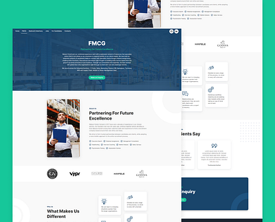 Recruitment Agency Website Design blue corporate fmcg green landing medical recruitment ui ux web design website