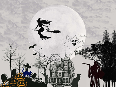 Halloween Illustration adobe illustrator adobe photoshop animation art cartoon concept arts design digital art graphic design halloween illustration sketch