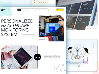 DoTHealth IoT-based healthcare Landing Page Website analytics clean healthcare website illustration iot landing page medical website minimal modarn saas shape startup typography ui ui ux website