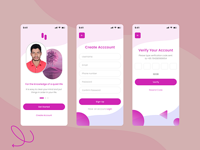Login and Sign Up Screens app login app sign in clean create new account design inspiration login login page login screen logo mobile app mobile app design sign in sign in ui sign up ux design ux ui design uxui uxui login page web