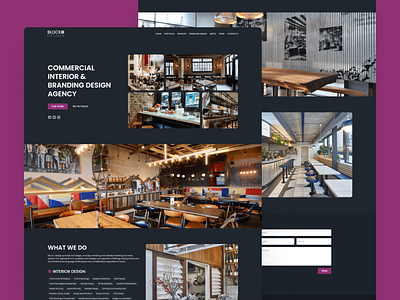 Interior Designer Website Design black corporate dark interior landing purple ui ux web design website