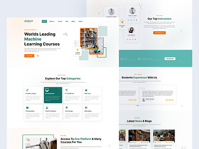 Educational Landing Page attractive based on user research beautiful clean easy easy to use education educational landing page graphic design interface landing page learning website minimal ui user interface ux web templet website website interface website ui