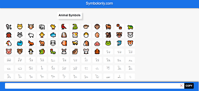 Animal Symbols animal animal copy and paste animal emoji animal symbols cool symbols copy and paste symbols symbol symbols textsymbols