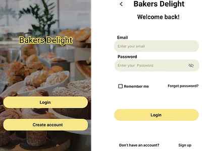 Bakery app animation app bakery page design graphic design login ui