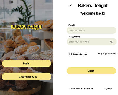 Bakery app animation app bakery page design graphic design login ui