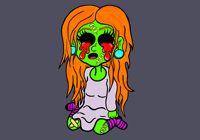 Little Dead Girl animation cartoon digital drawing graphic art graphic design grunge horror illustration lowbrow art popart spooky cute zombie art