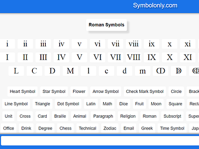 Roman Symbols cool symbols copy and paste symbols roman roman letters roman sign roman symbols romans symbol symbols textsymbols