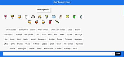 Drink Symbols cool symbols copy and paste symbols drink drink symbols drinks symbol symbols textsymbols