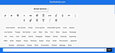 Male Female Gender Symbols cool symbols copy and paste symbols gender gender sign gender symbols symbol symbols textsymbols