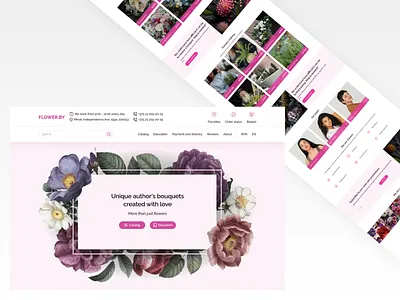 Flower shop branding buy buyer catalog celebrate consultation design florews homepage illustration minimal online payment present seller shop store ui ux web