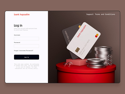 bank hapoalim 3d bank card cinema4d coins design figma hapoalim illustration intarface money rozov service ui visualisation wnbl