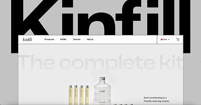 Kinfill homepage redesign animation branding graphic design interface kinfill layout modern type typography ui ux visualdesign webdesign