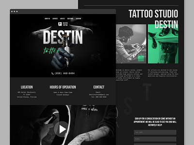 Tattoo Studio Website Design branding design site tattoo ui ux web web site