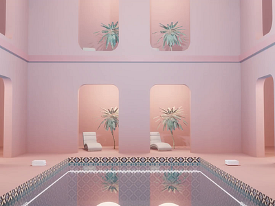 Exterior in dreams 3d animation blender design dream exterior in dreams interior motion graphics pink purple