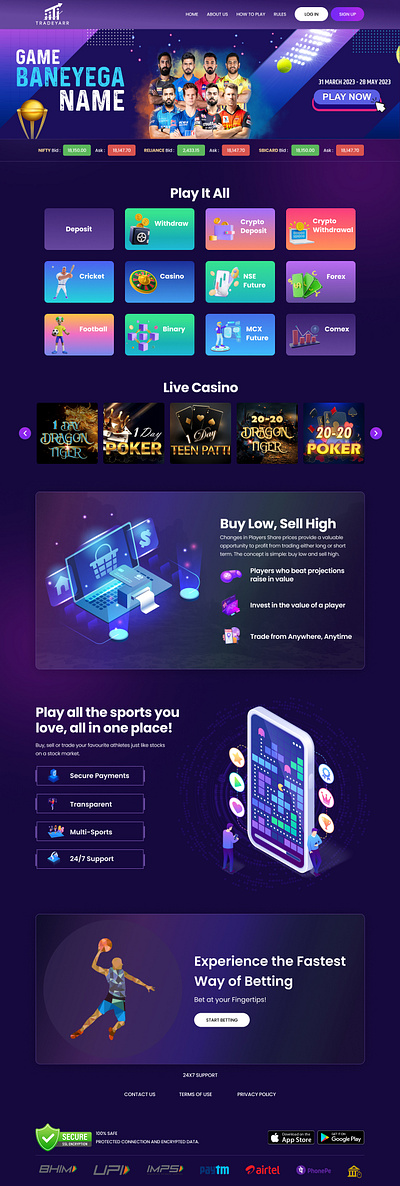 Game Landing Page branding graphic design logo ui