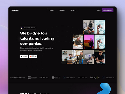 Talents - website darkmode design illustration landing page minimal talents ui uidesign