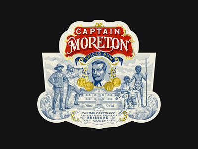 Captain Moreton Label Design design drawing graphic history illustration label packaging rum typography vintage