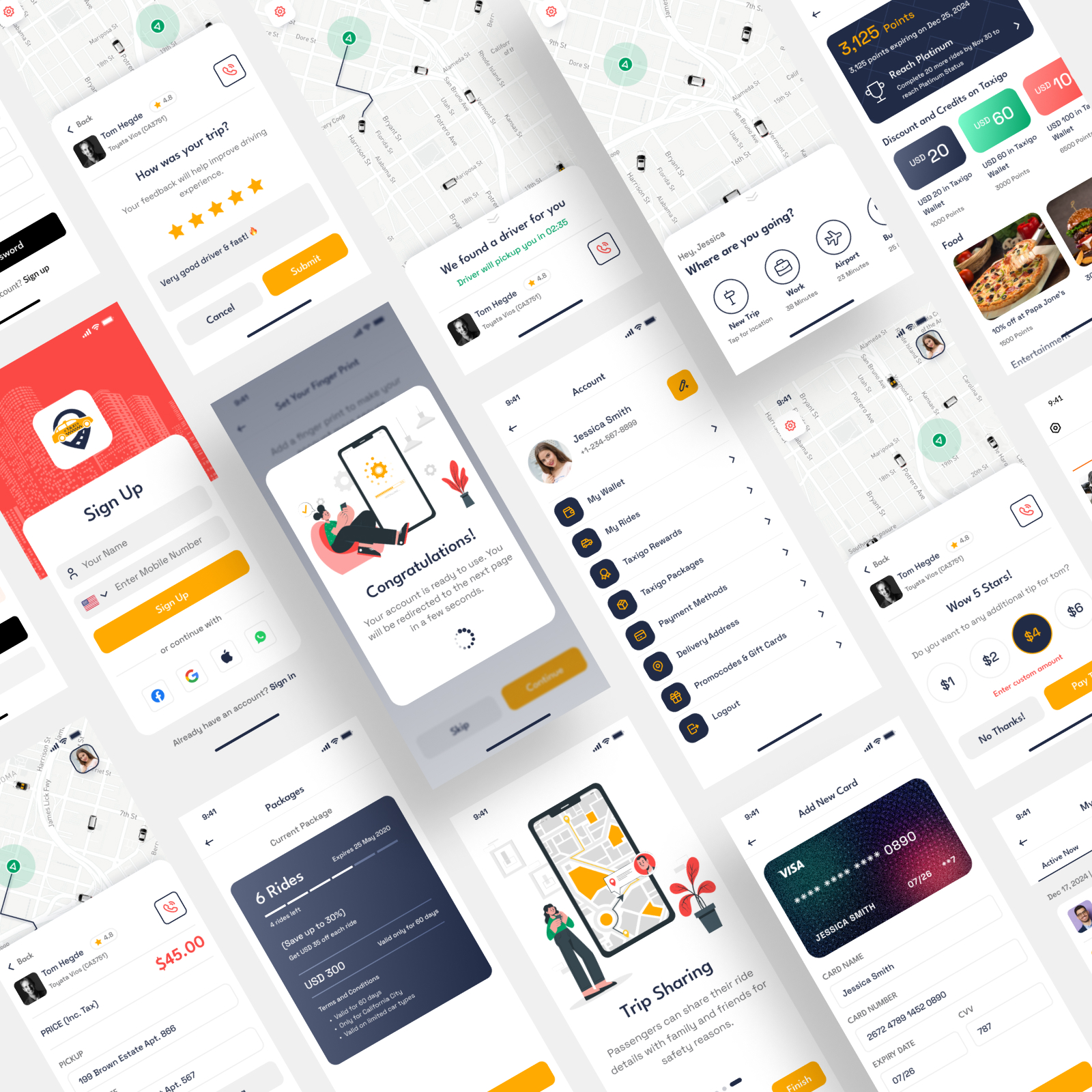 Taxi Booking App UI Design Similar To Uber & Ola By UPSQODE On Dribbble