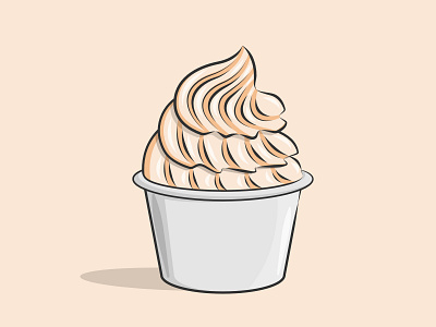 Ice Cream Pot dessert ice cream illustration summer vanilla vector vector art vector illustration