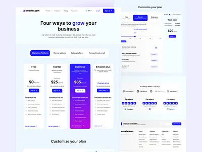 E-maeler pricing page branding design full gradient illustration landing page new pricing pricing page typography ui ux website