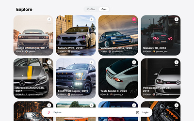 Web design for a social network of cars. app branding cars design figma social ui ux