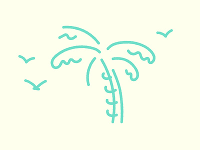Palm badge beach birds line logo mark palm palm tree sketch