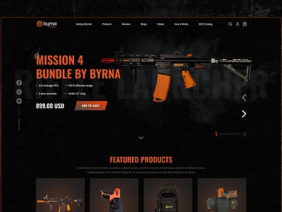 Guns Selling Web Concept Design ammo ammunation card dark theme designer dribble ecommerce guns inspiration landing page design neon theme product design shop ui ui ux web web design website