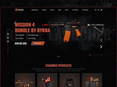 Guns Selling Web Concept Design ammo ammunation card dark theme designer dribble ecommerce guns inspiration landing page design neon theme product design shop ui ui ux web web design website