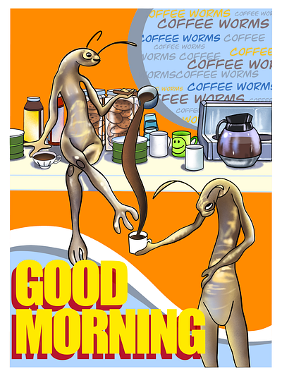 Good Morning design drawing illustration poster