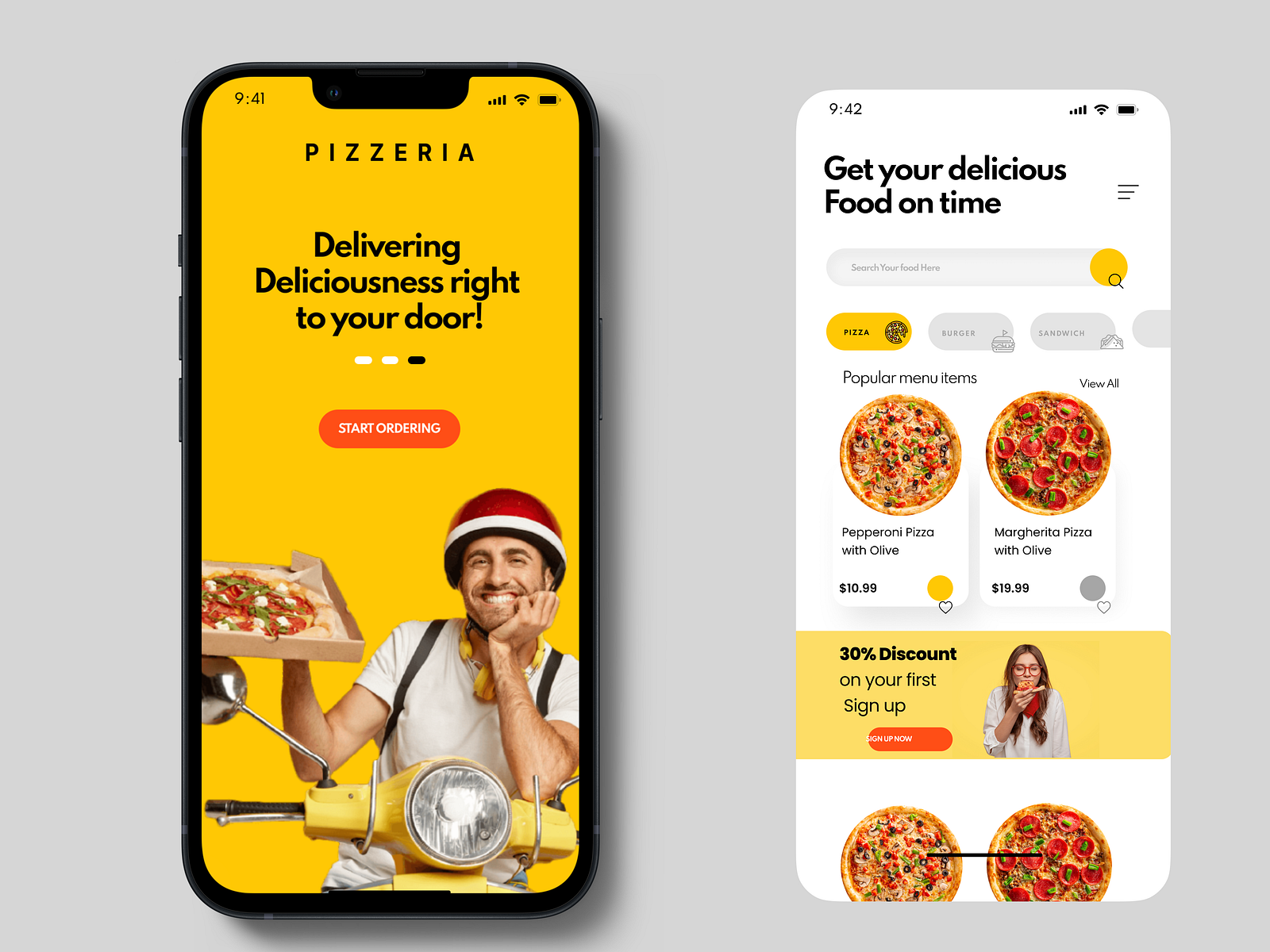 Pizza ui by Ampah Abaka Emmanuel on Dribbble