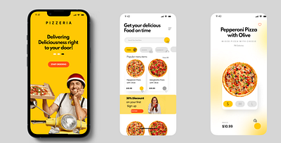 Pizza ui app branding design graphic design illustration logo typography ui vector