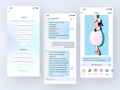 AI Assistant ai app appdesign artificial inteligence assistant chat conversation interface mobile ui userinterface zoomerang
