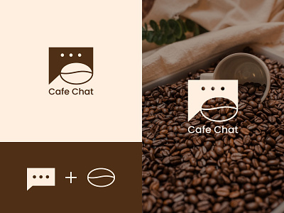 Cafe Chat branding cafe logo coffee bean coffee shop coffee shop logo creative design logo logo design logo designer