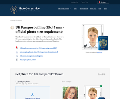 Passport and Visa photo online - long work on the global project passport photo saas ui ux visa photo