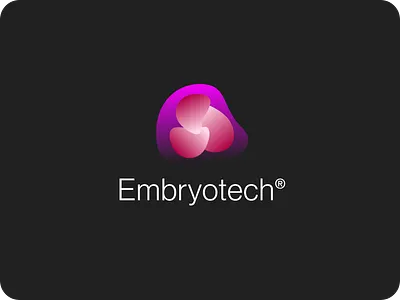EmbryoTech Logo dark grey design logodesign modern negative space new pink simple software symbol technology