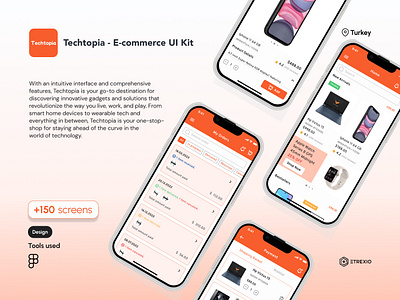 Techtopia - E-commerce UI Kit app design e commerce etrexio shopping tech ui ui kit ux