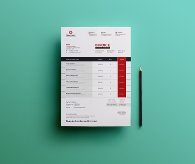 Invoice Design bill branding business clean corporate graphic design invoice invoice design modern vector