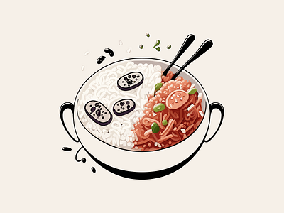 Food Illustrations bowl brand branding food illustration logo minimal rice sushi vector